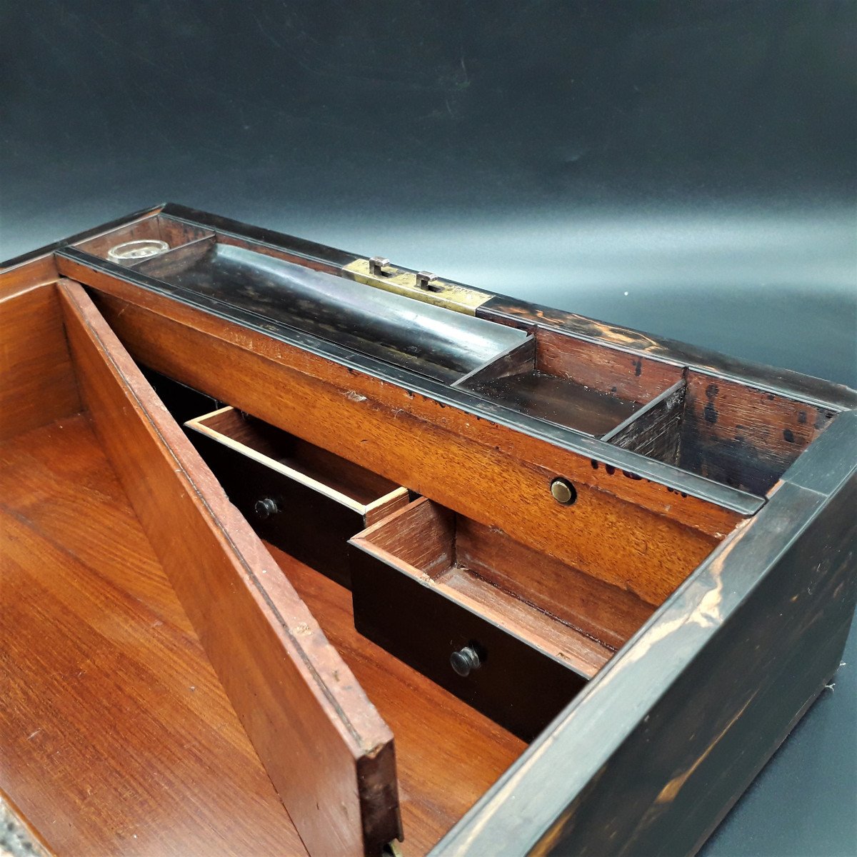 Writing Box In Precious Coromandel Wood-photo-4