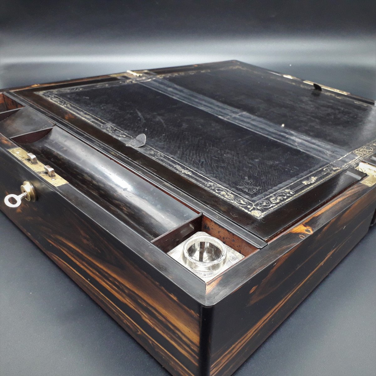 Writing Box In Precious Coromandel Wood-photo-6