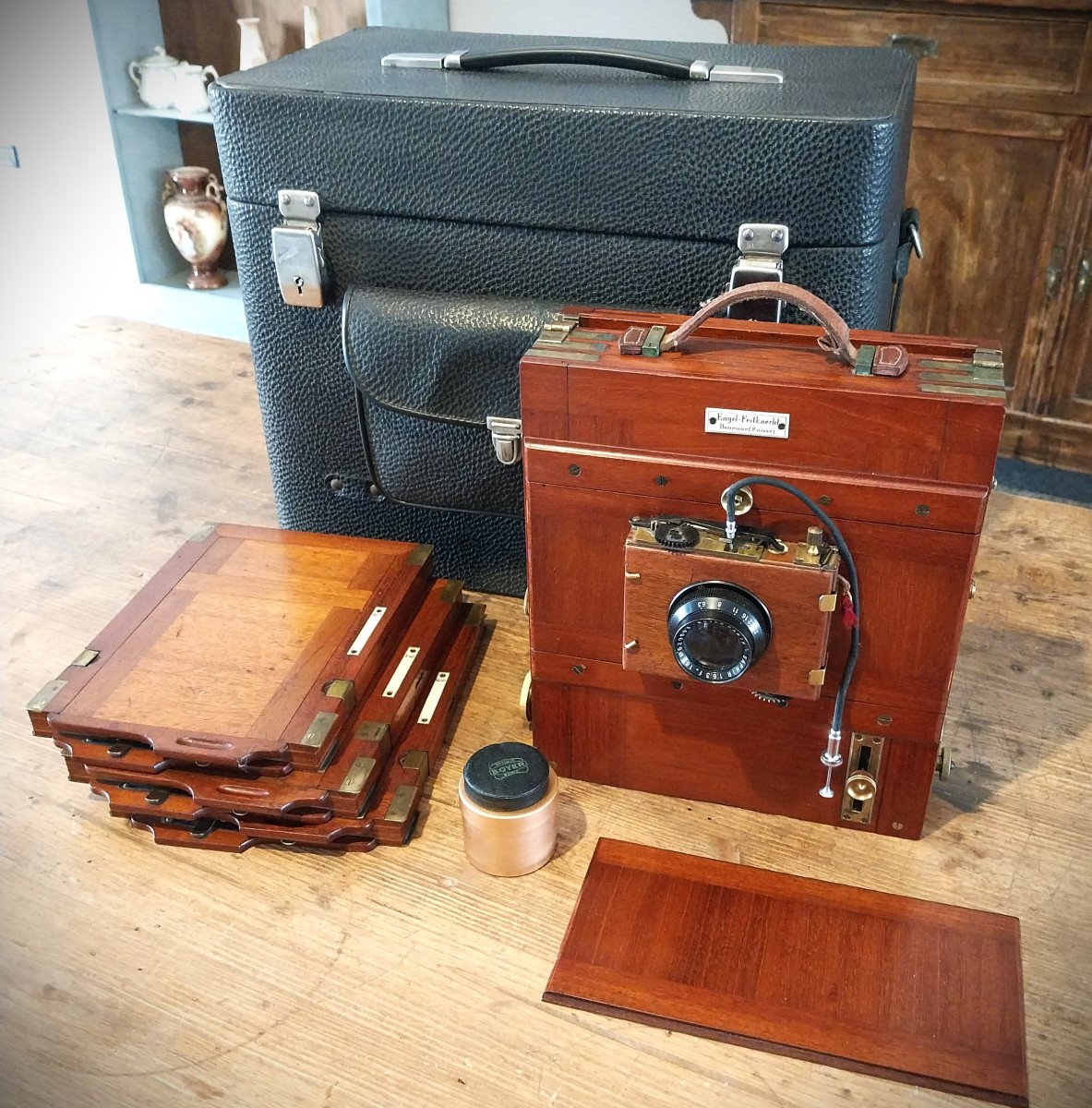 Antique Folding Camera, Engel Feitknrcht, 1890-photo-3