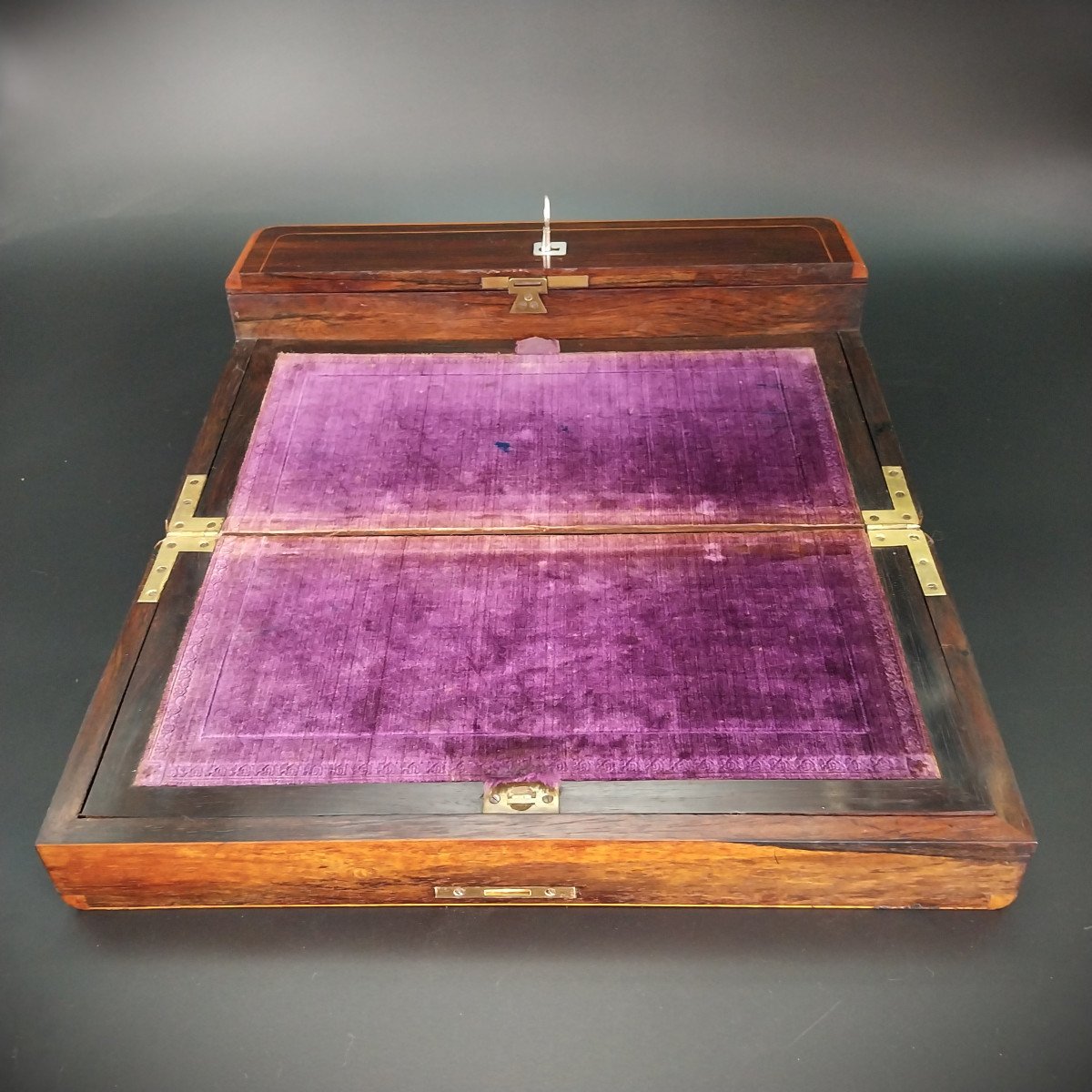 Coffret, écritoire de correspondance en palissandre, Palais Royal, 19ème siècle-photo-1