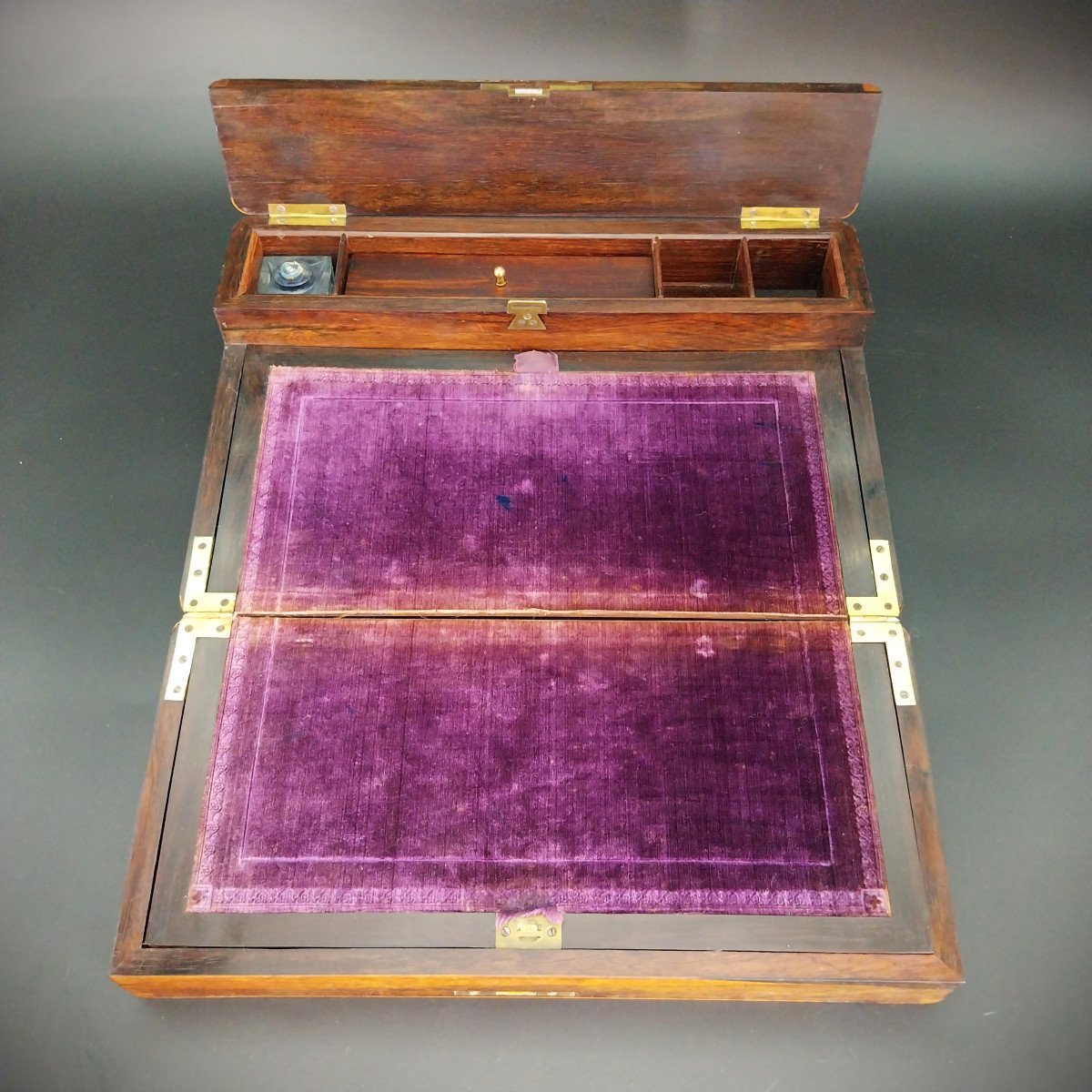 Coffret, écritoire de correspondance en palissandre, Palais Royal, 19ème siècle-photo-2