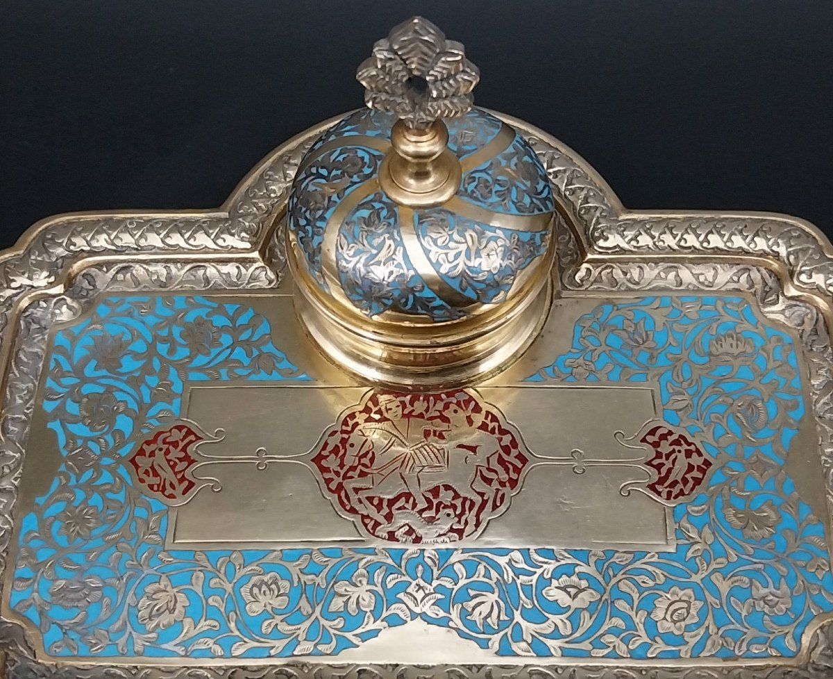  Encrier à Décor Champlevé, Fin XIXème Siècle-photo-6