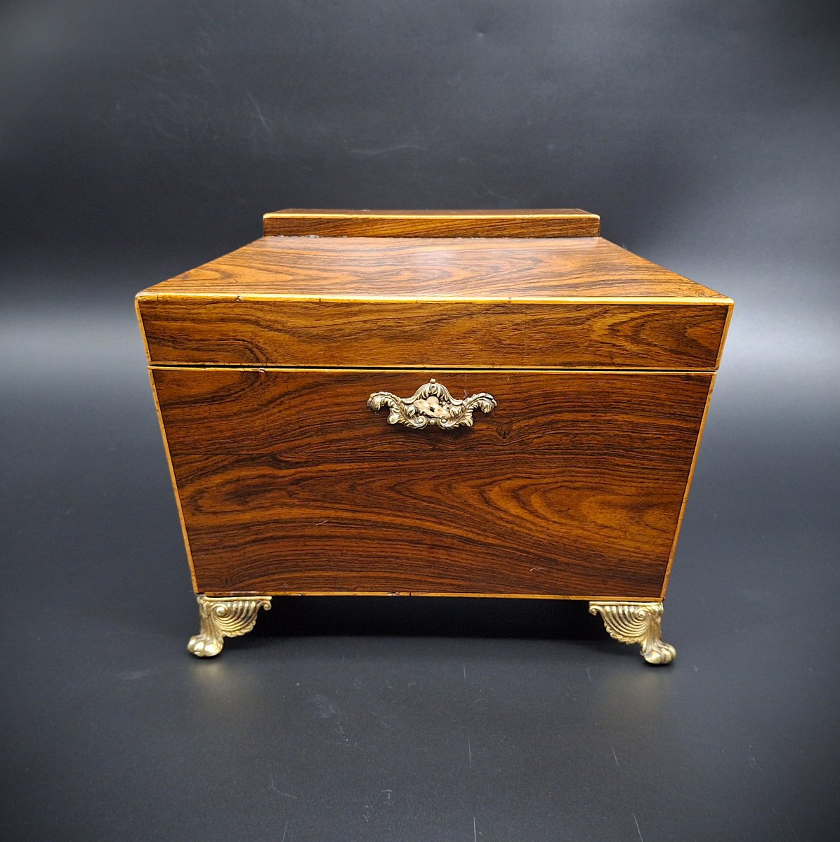 Antique Tea Caddy, Rosewood, XIX Century-photo-2