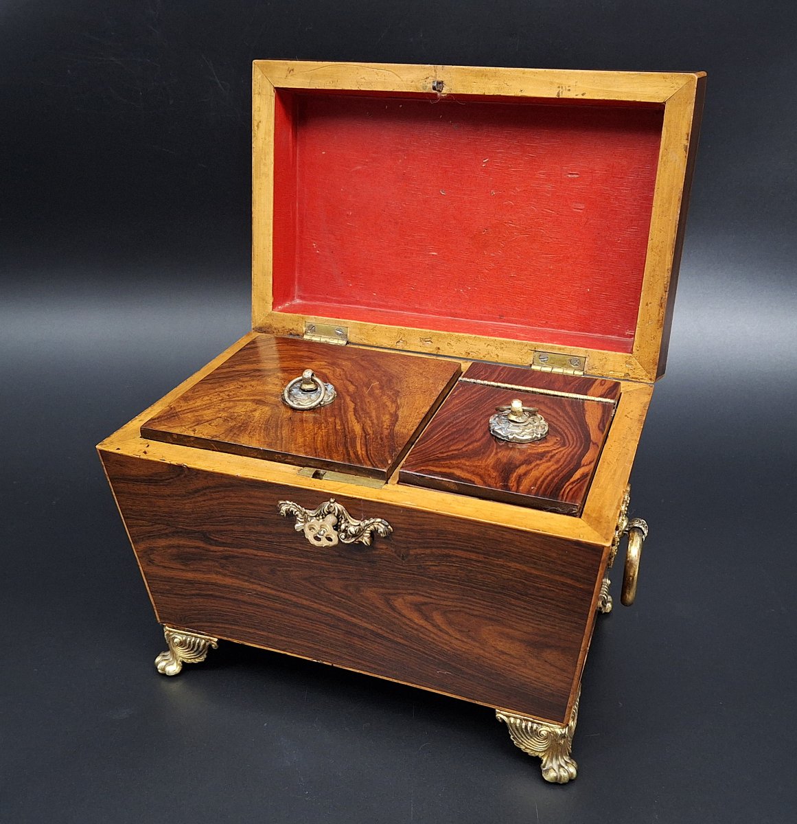 Antique Tea Caddy, Rosewood, XIX Century-photo-7
