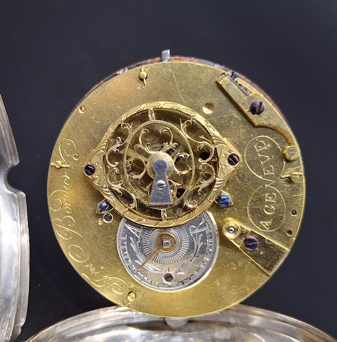 Montre Gousset à coq Frères Bordier, 18ème siècle-photo-6