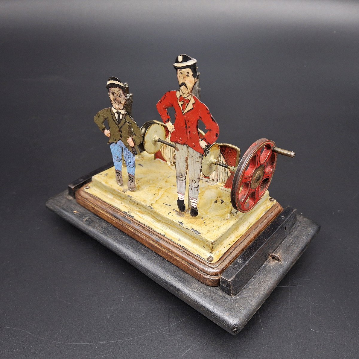 Antique Iron Mechanical Toy From The 1920s, Happy Jack & Happy James-photo-4