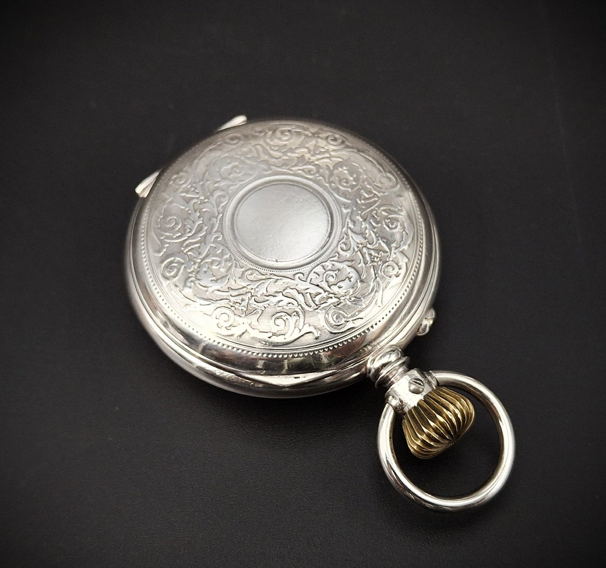 Très Rare Montre Gousset avec heures et minutes sautantes System Kaiser, 1890-photo-3