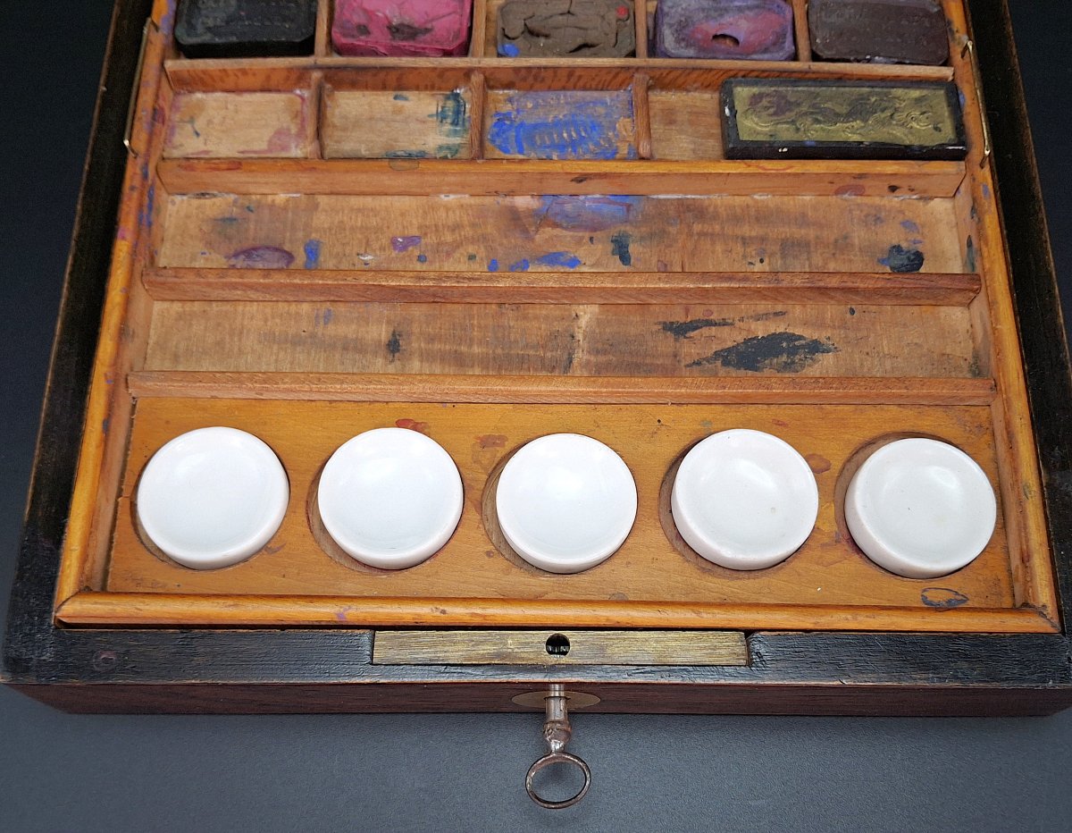 Rare Boite De Peintre, Aquerelle,historique, Duret , 19ème Siècle-photo-4