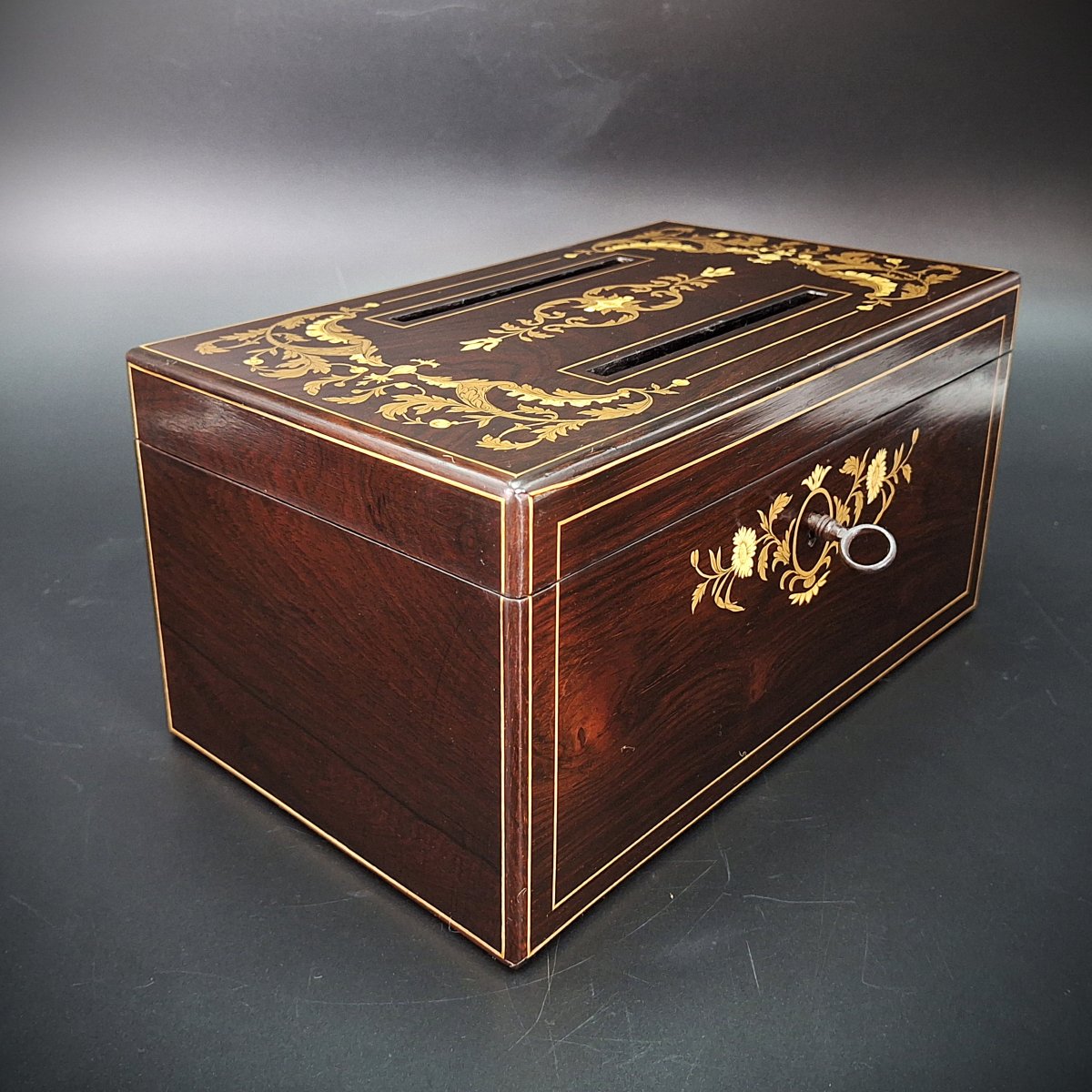 Rosewood Letter/card Box, Charles X, 19th Century-photo-1