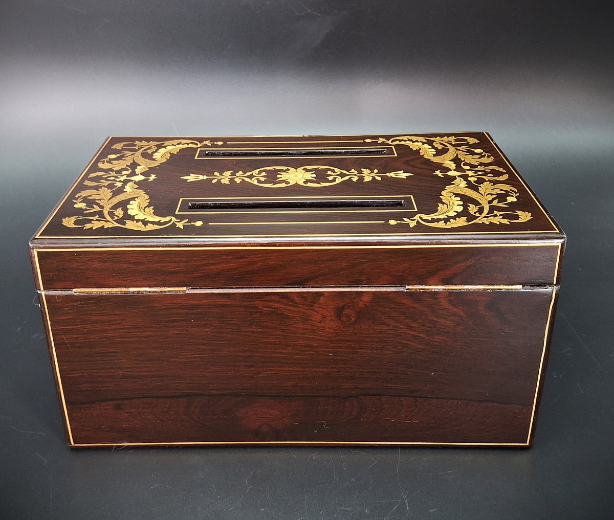 Rosewood Letter/card Box, Charles X, 19th Century-photo-2