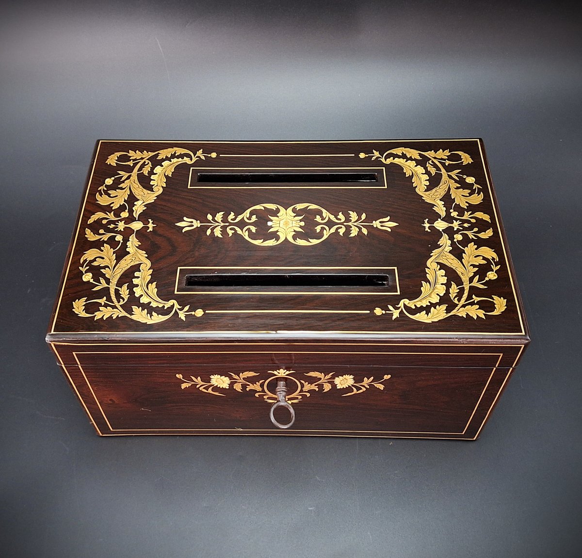 Rosewood Letter/card Box, Charles X, 19th Century-photo-5
