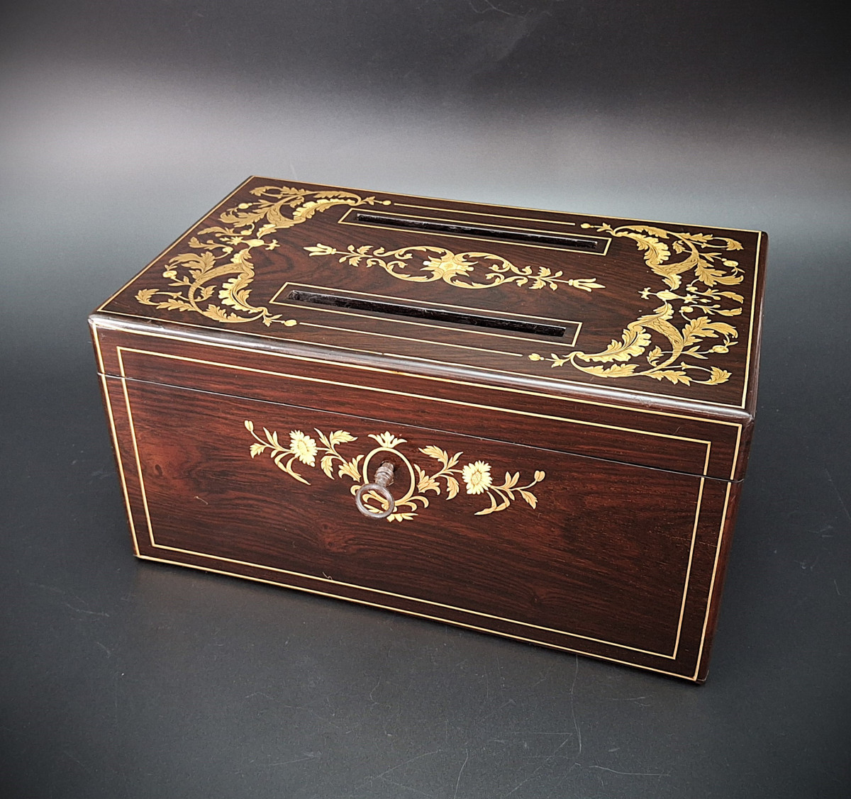 Rosewood Letter/card Box, Charles X, 19th Century