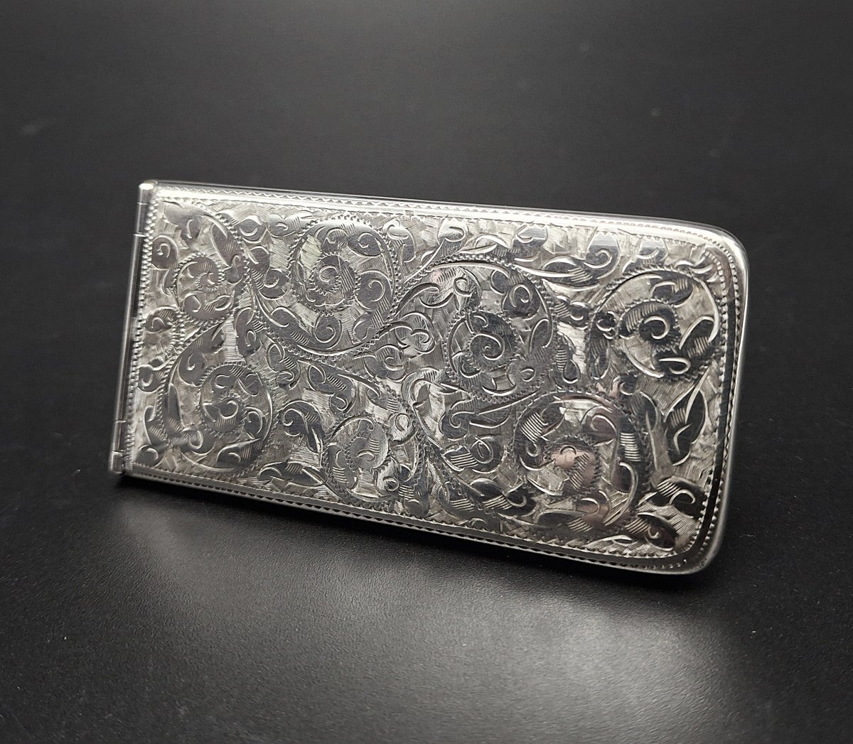 Silver Edwardian Card Holder, Circa 1903-photo-4