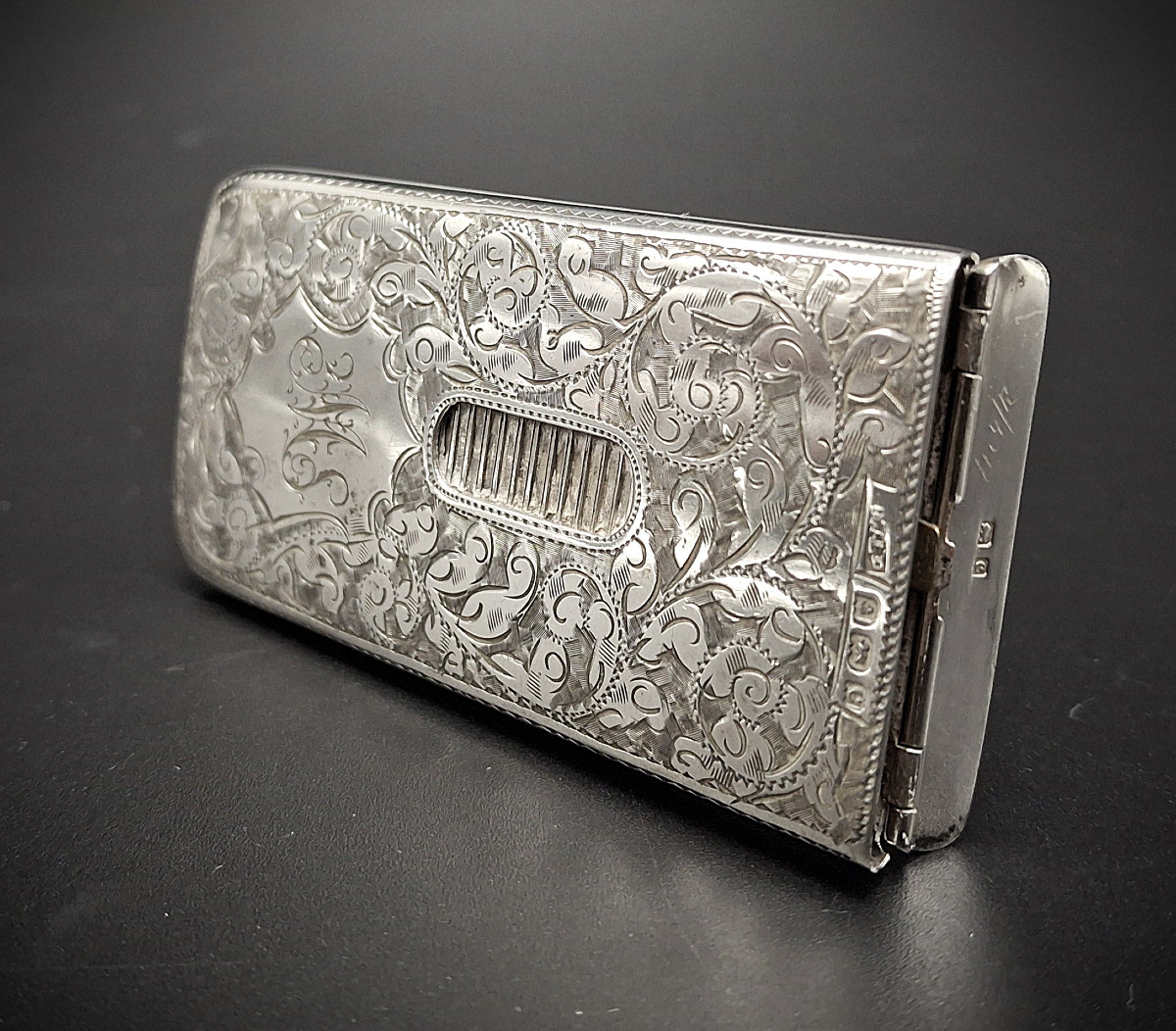 Silver Edwardian Card Holder, Circa 1903-photo-4