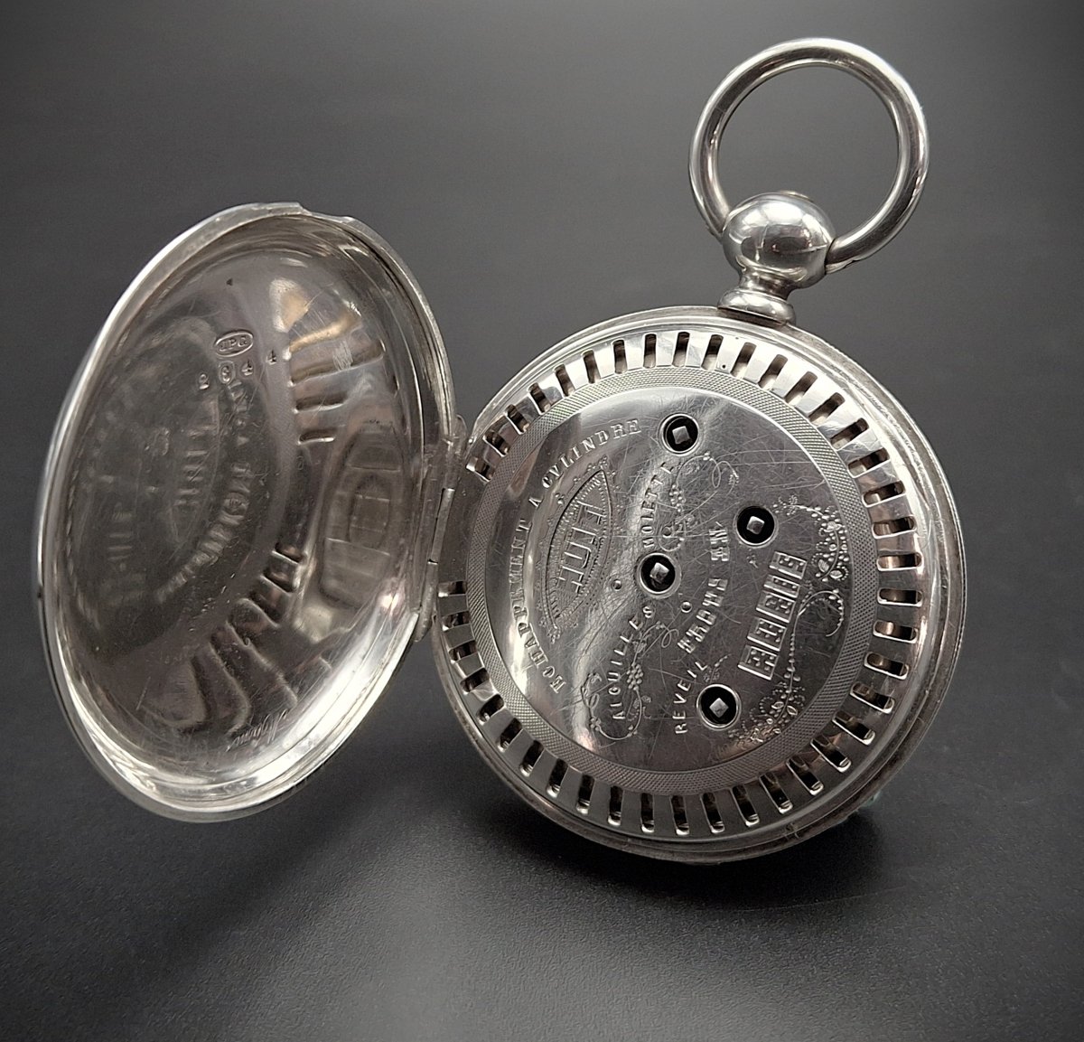 Montre gousset  à cylindre avec fonction réveil, XIX siècle-photo-5