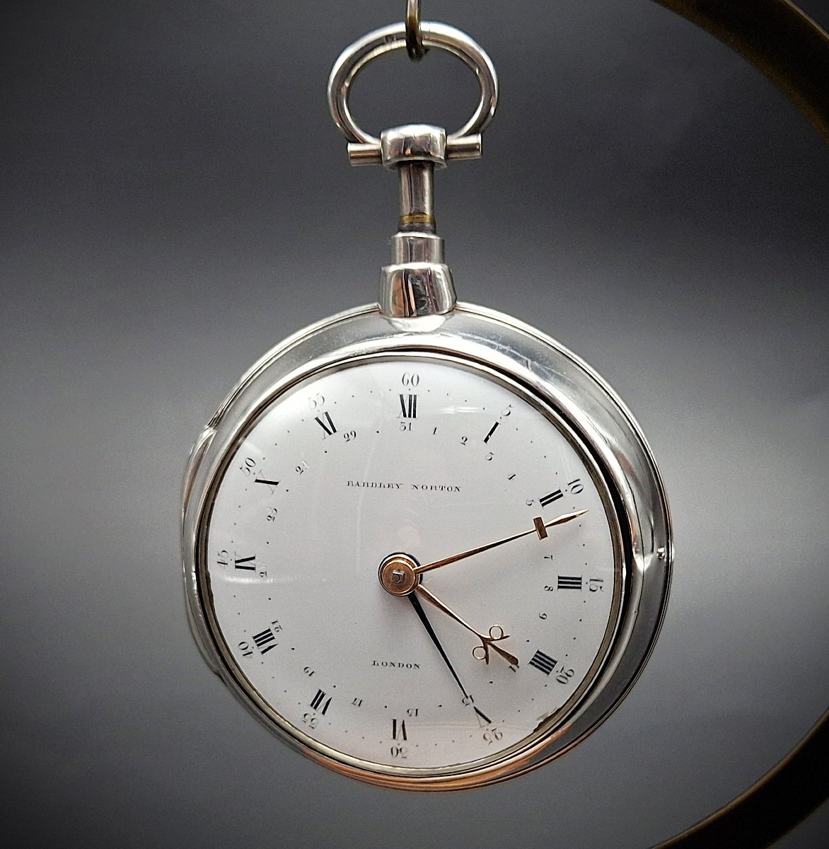 Rare Montre Gousset  échappement a cylindre, répétition et calendrier, fin de 700-photo-2