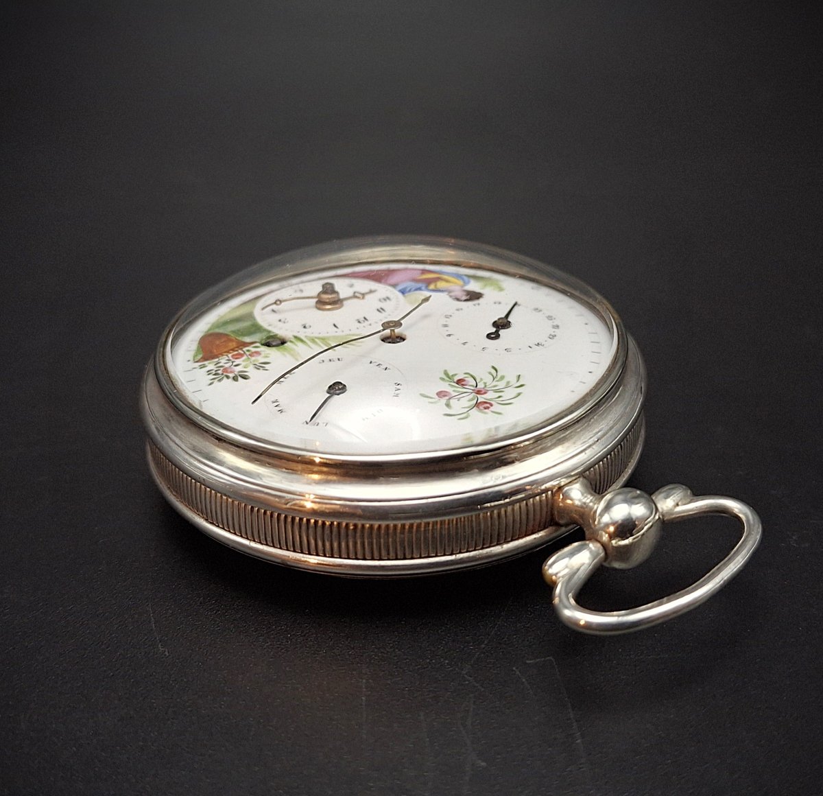 Pocket Watch With Dual Calendar And Hand-painted Dial, Late 18th Century-photo-1