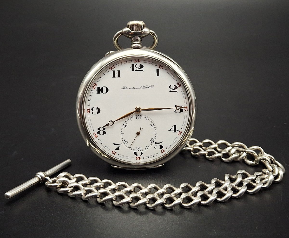 Iwc Pocket Watch With Chain, 57 Mm, 1919