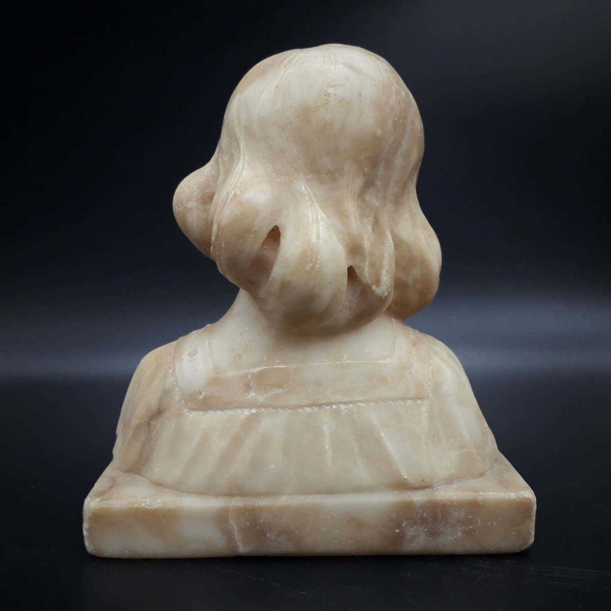 Sculpture, Bust Of Young Girl, 19th Century-photo-4