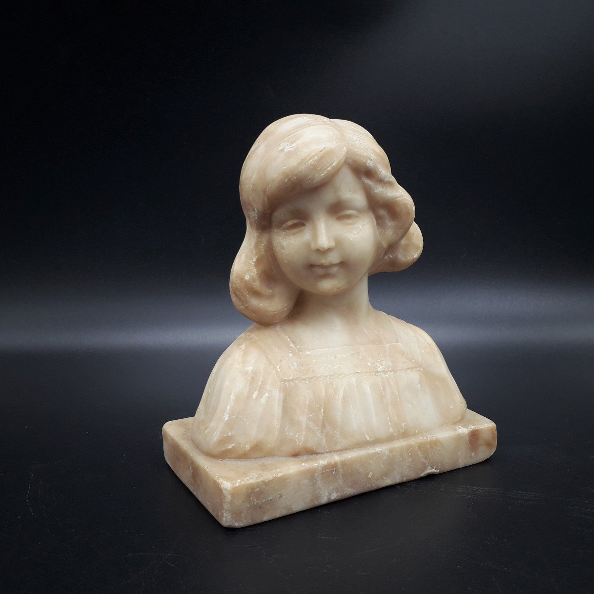 Sculpture, Bust Of Young Girl, 19th Century-photo-3