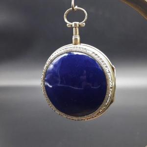 Montre Gousset à Coq En émail Bleu Cobalt, Début Du 19ème Siècle
