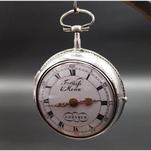 Verge Pocket Watch "freres Wiss Et Menu A Geneve", End Of The 18th Century. 