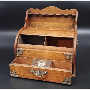 Boîte à tabac porte-pipe à rideau coulissant