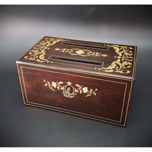 Rosewood Letter/card Box, Charles X, 19th Century