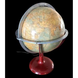 Globe terrestre physique politique , années 60
