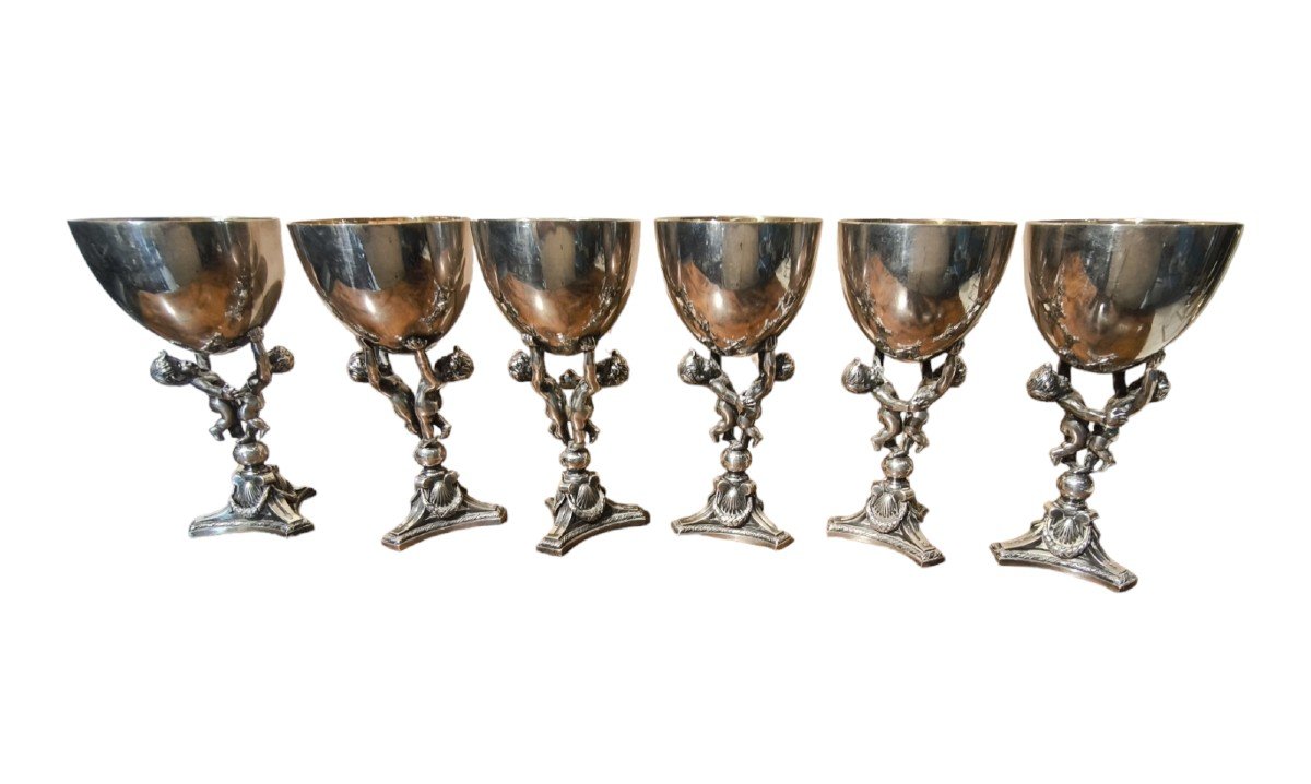 Set Of Silver Metal Glasses