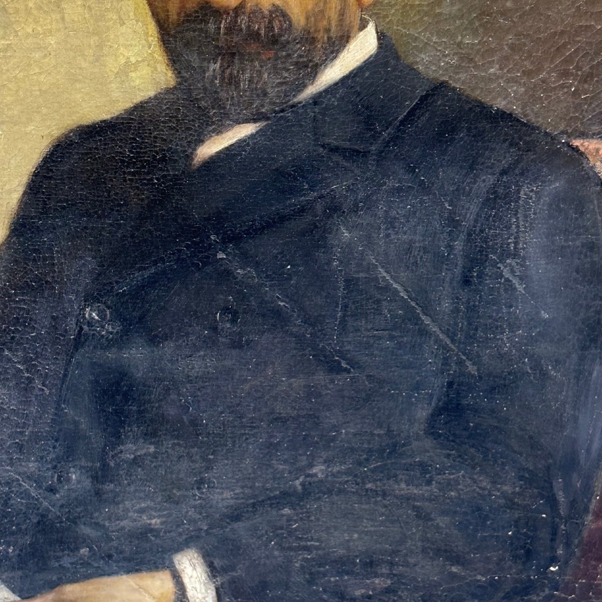 Ancien tableau à l'huile représentant un noble, par Giacomo Calegari (Bergame, 1899), peintre v-photo-7