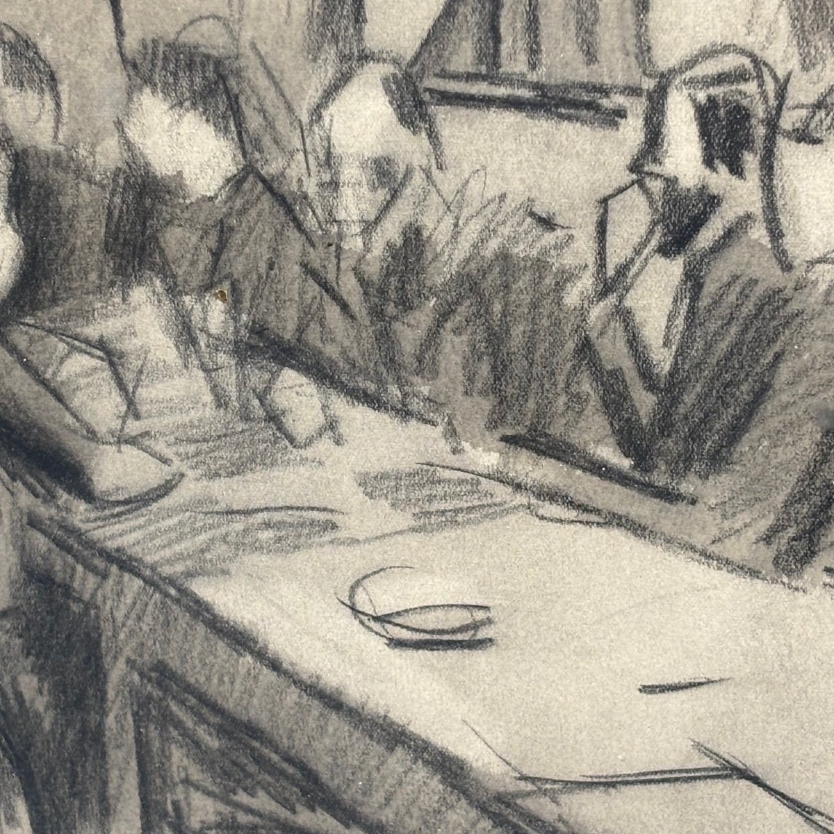 Mario Sironi. « La réunion ». Graphite et aquarelle sur papier. 28 x 24 cm.-photo-5