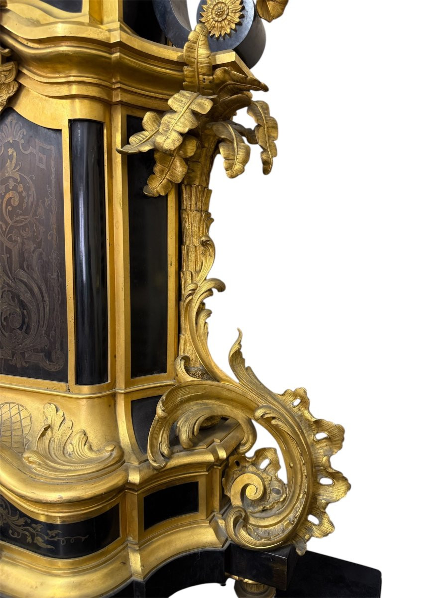  French Wall Cartel Clock With Console – Signed “denière à Paris”, No. 1079-photo-4