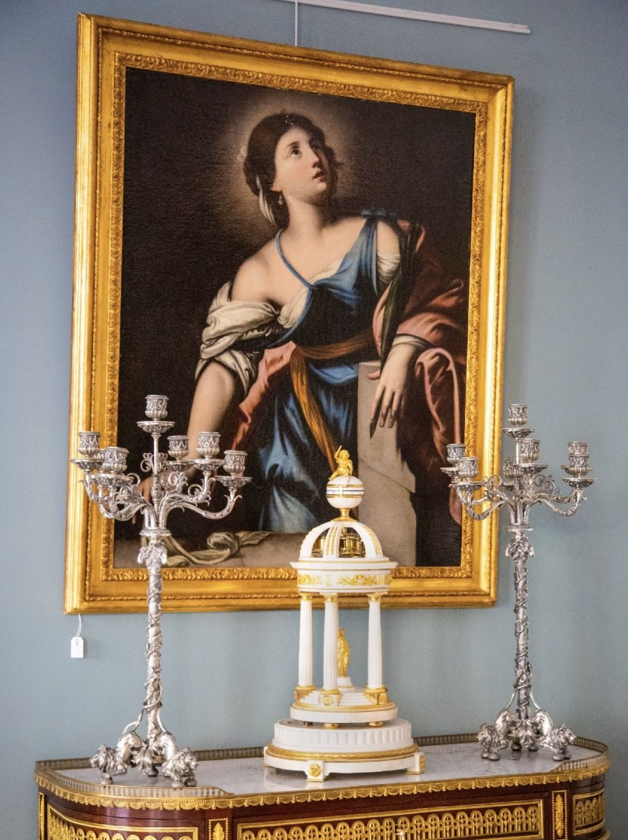 Architectural Temple-form Clock In Carrara Marble And Gilt Bronze – France, Late 18th / Early 1-photo-1
