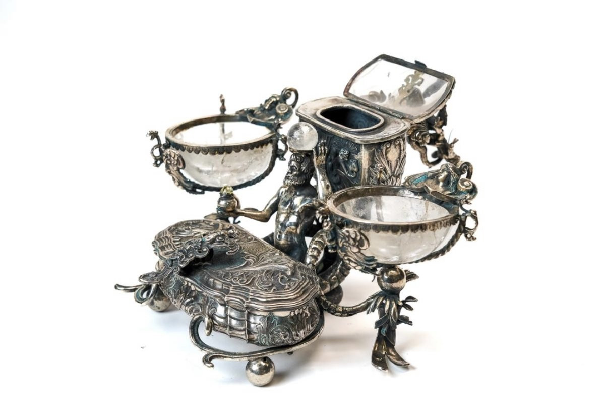 Inkstand In Silver And Rock Crystal-photo-5