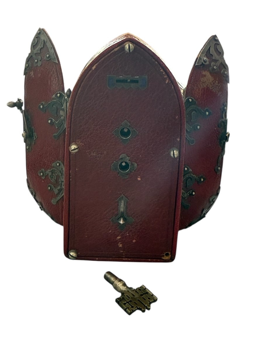Miniature Gothic-style Travel Clock, Alexis David, Paris, Mid-19th Century-photo-2