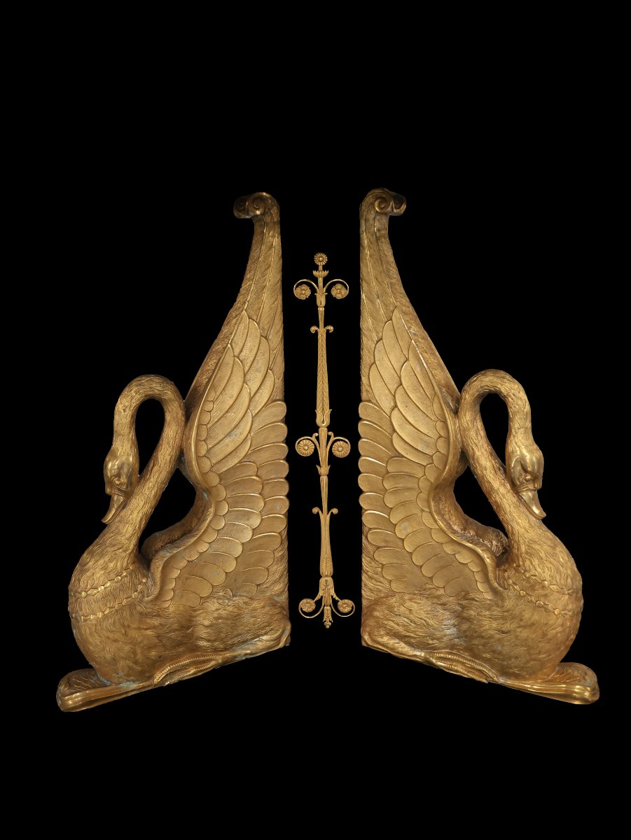 Center Table In Patinated And Gilt Bronze With Egyptian Red Porphyry Top, France, Empire Period-photo-4