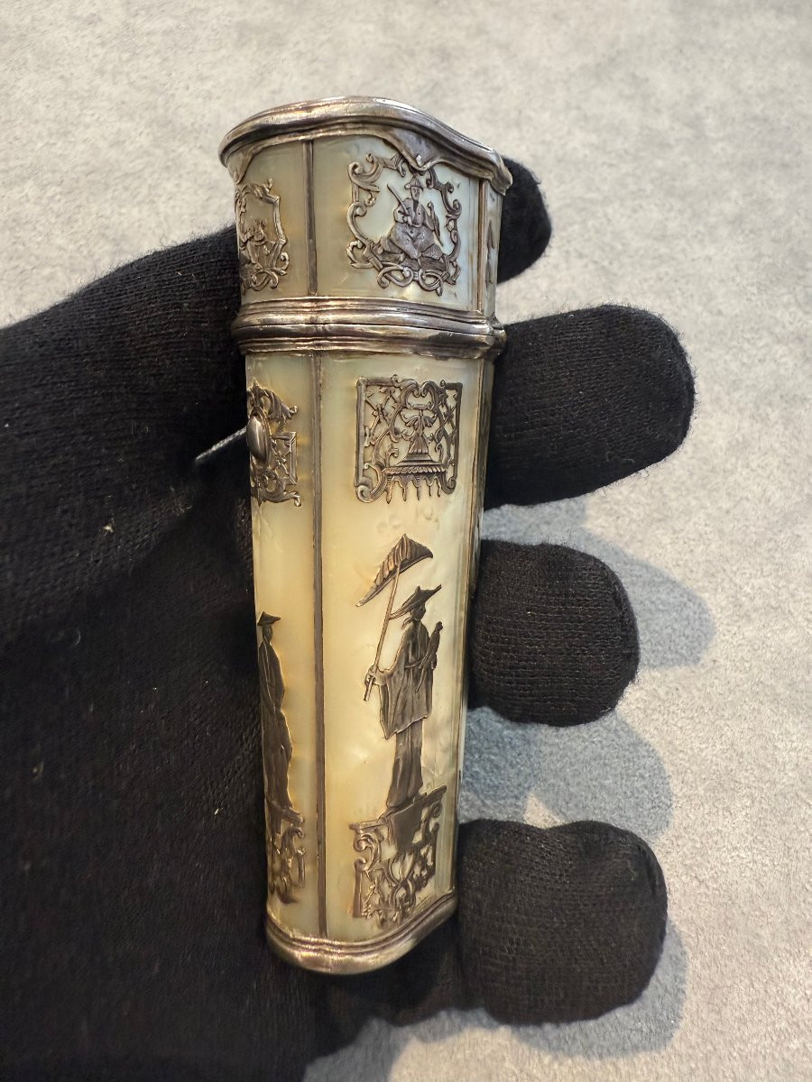 Orientalist Mother-of-pearl And Silver Nécessaire, France, Mid-19th Century-photo-4