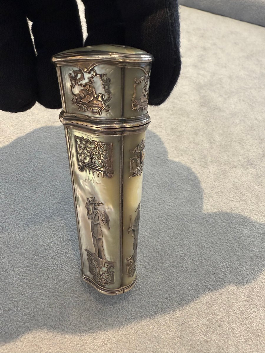 Orientalist Mother-of-pearl And Silver Nécessaire, France, Mid-19th Century-photo-1