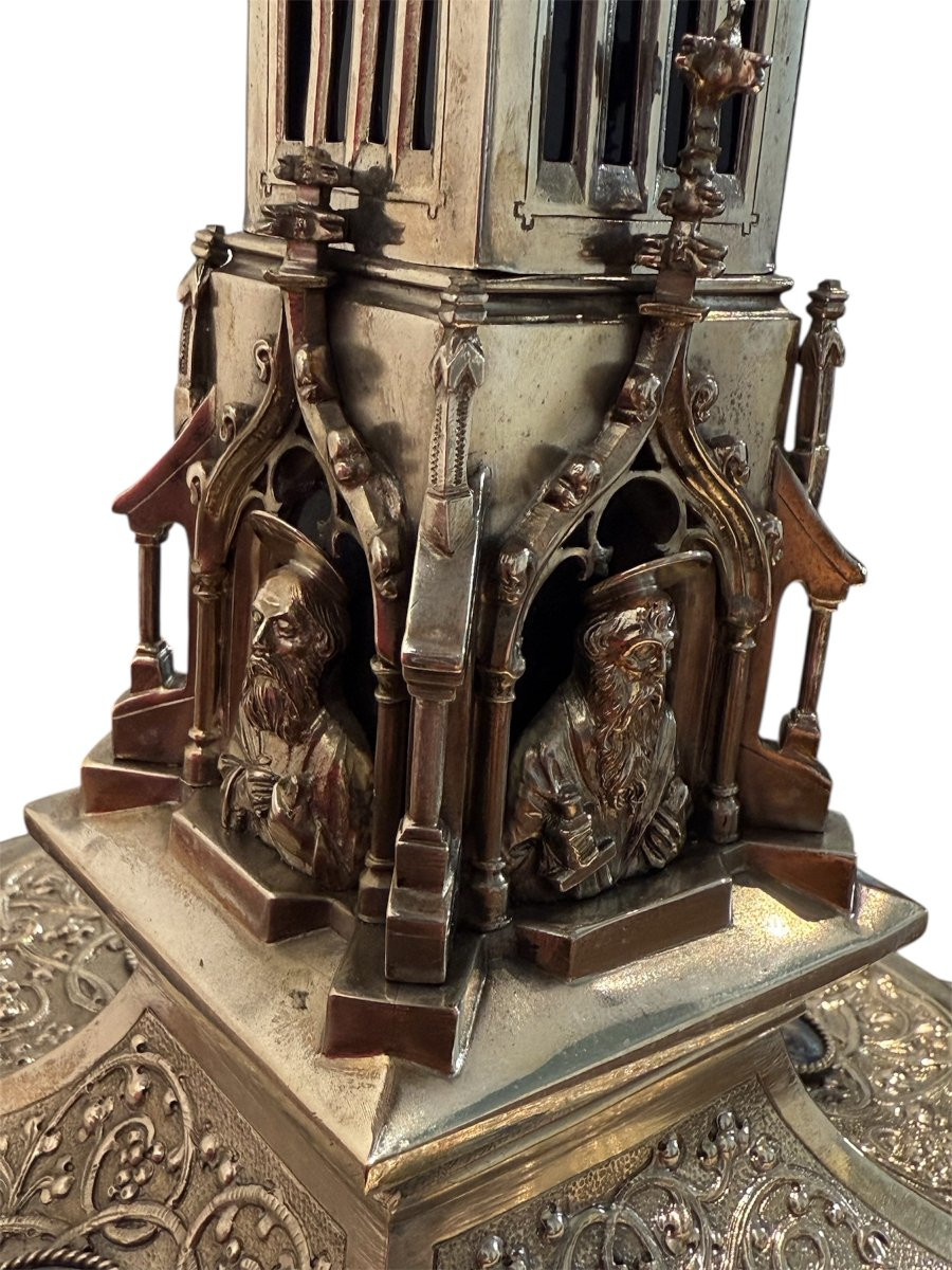 Gothic Silver Reliquary With Cloisonné Enamels-photo-3