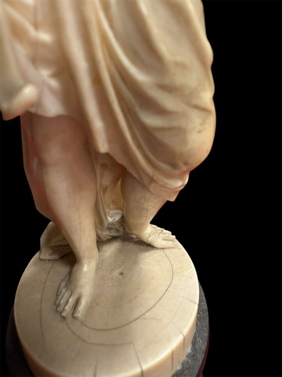 Ivory Sculpture Of A Muse With A Lyre-photo-2