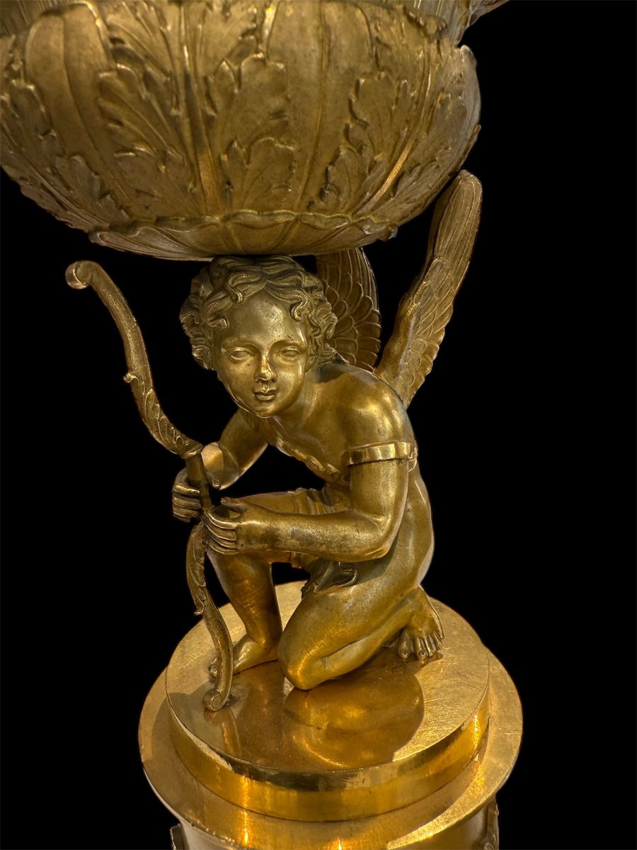 Pair Of Gilt Bronze Cassolettes, Signed Thomire à Paris-photo-2
