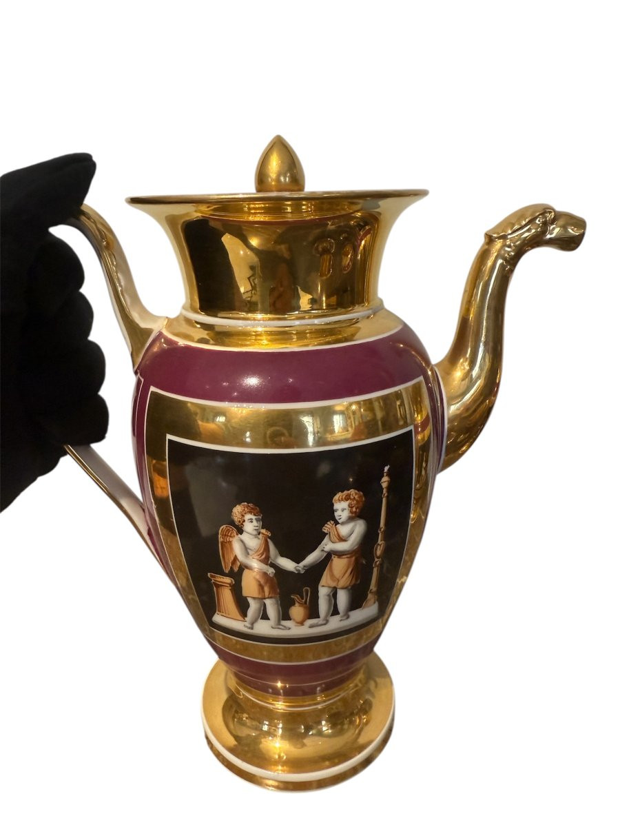 French Porcelain Coffee Or Chocolate Service, Empire Period-photo-2