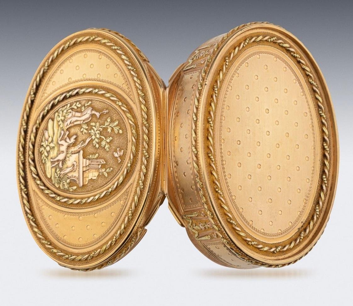 Two-colour Gold Oval Snuff Box, Paris, C. 1780–1790, Louis XVI Period-photo-4