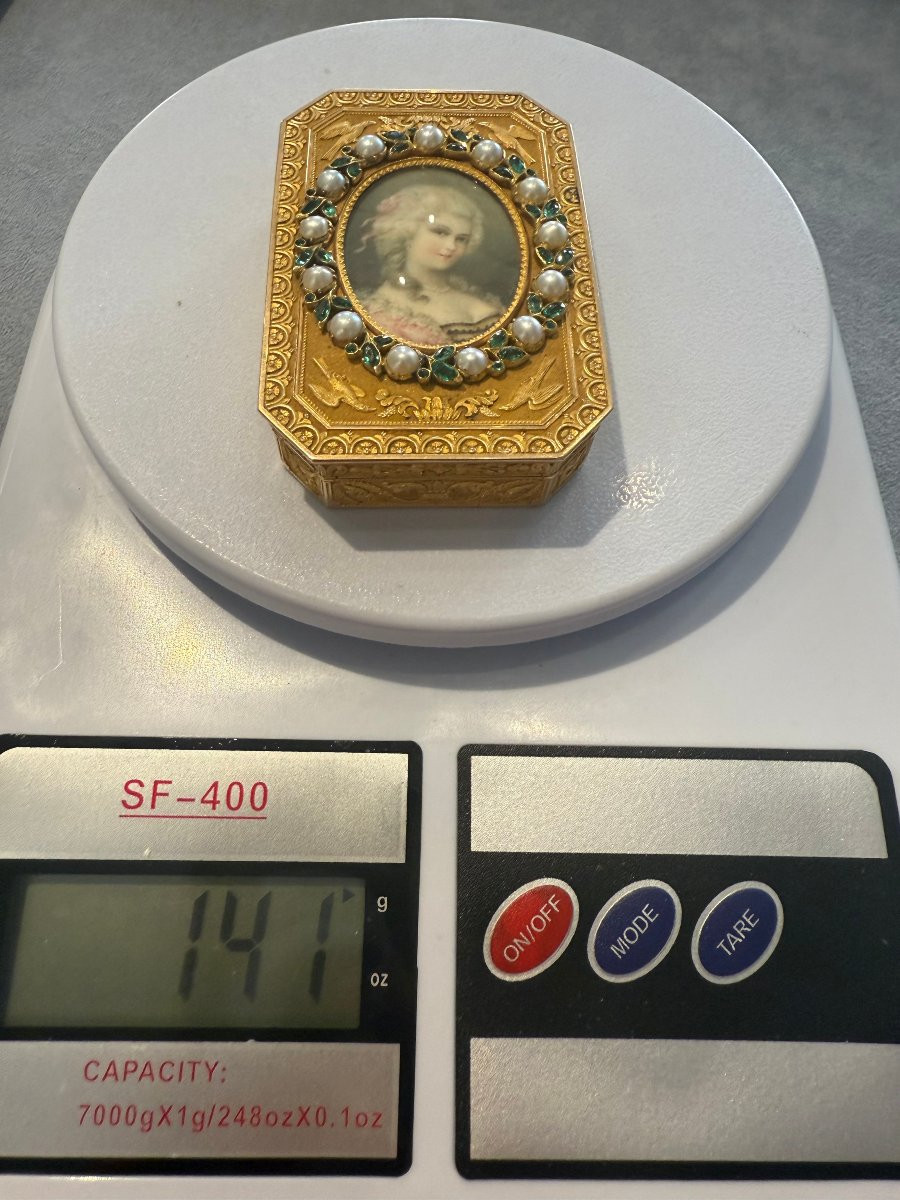 Gold Snuffbox With Miniature Signed Jean-baptiste Isabey (nancy 1767 – Paris 1855)-photo-5