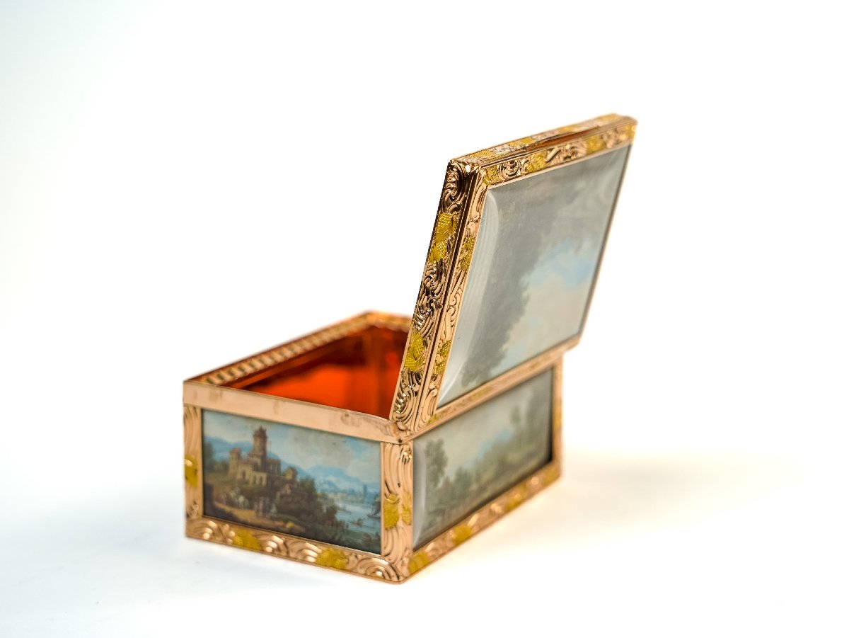 Gold Snuffbox With Landscape Miniatures  Germany, Berlin, Ca. 1840-photo-6