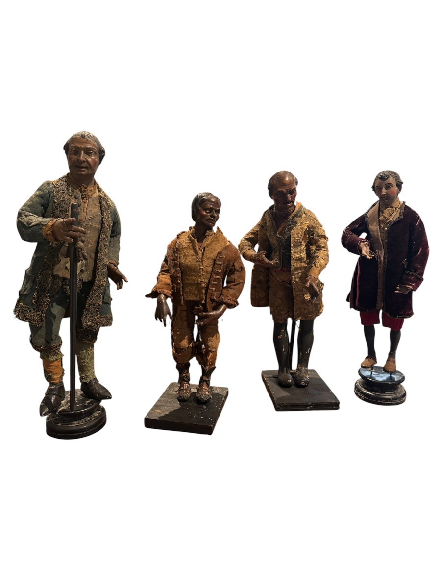 Groupe de quatre santons napolitains  Naples, XVIIIe siècle