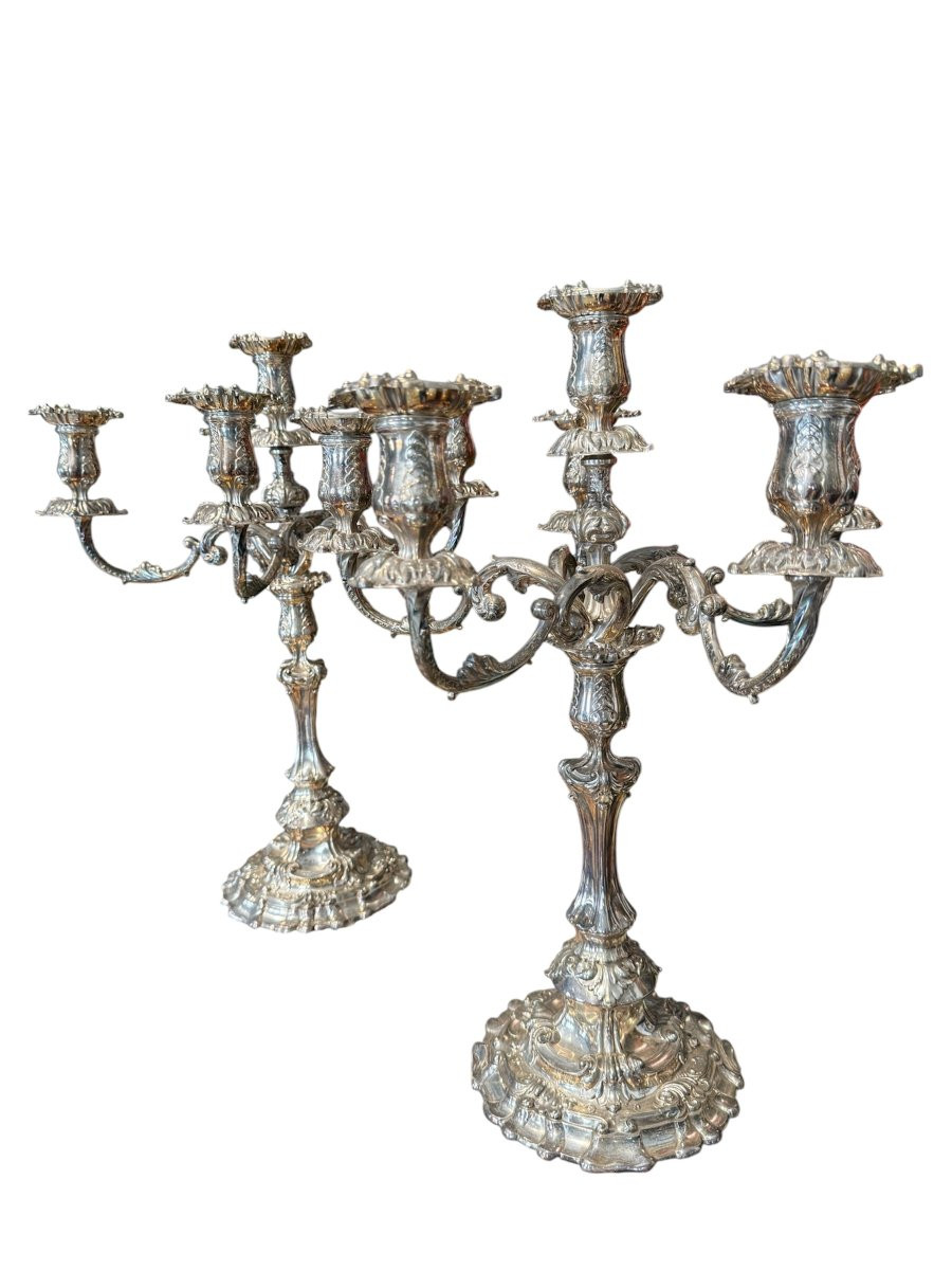 Paire de candélabres à six lumières, Tiffany & Co., Sheffield, fin XIXe – début XXe siècle-photo-2
