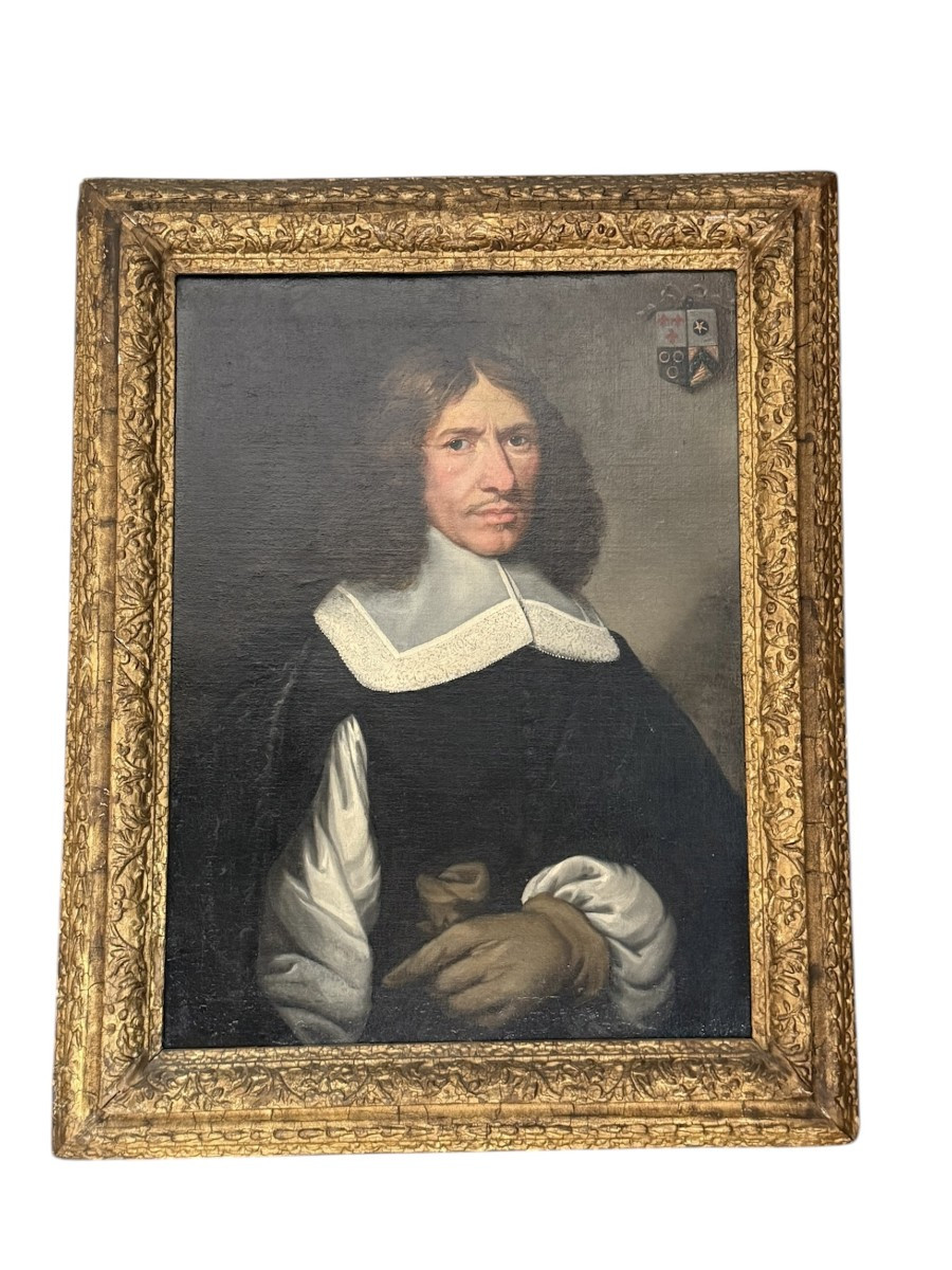 Portrait Of A Gentleman With Coat Of Arms