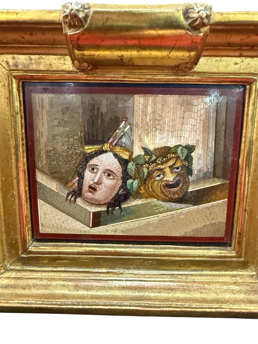 Roman Micromosaic With Theatrical Masks-photo-2